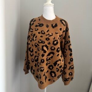 Leopard Print Sweater - Brown and Black